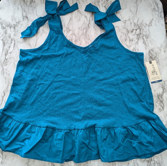 Women's Plus Size NWT Knit Tank Top With Bows - Picture 2 of 7